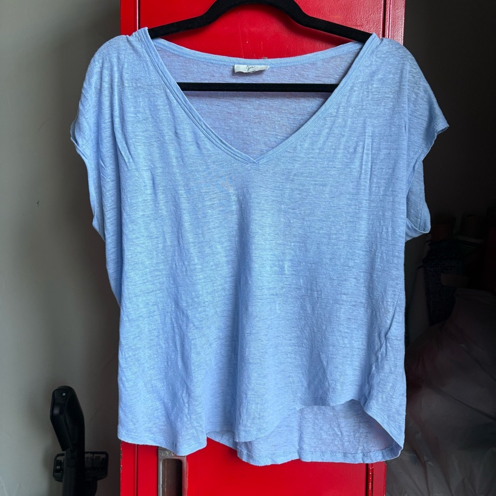 Joie Blue Linen T-Shirt